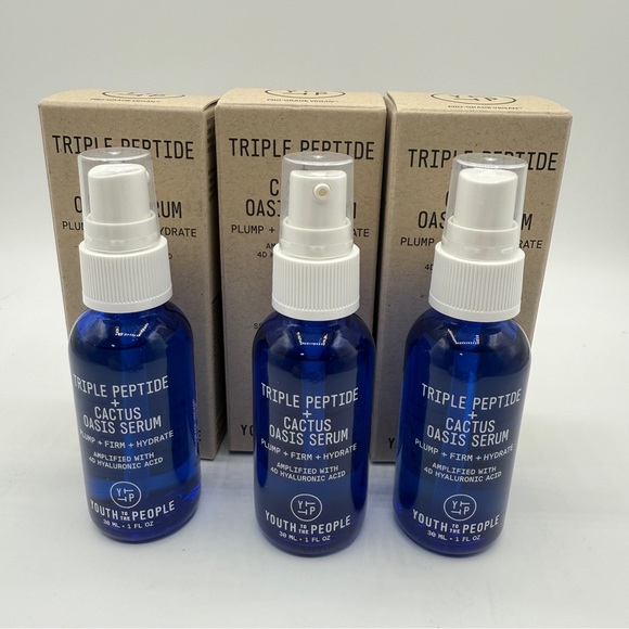 Youth To The People Triple Peptide Cactus Oasis Serum Lotsof 3 (1oz each)